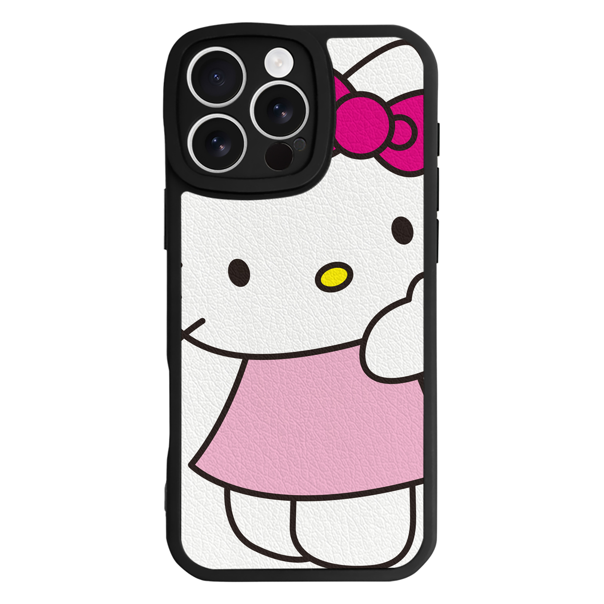 （画像用） Hello Kitty ハローキティ 【iPhone 16シリーズ対応】シリコンスマホケース（レザー調） 材質：シリコン